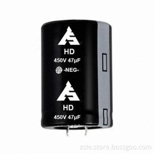 Snap-in Aluminum Electrolytic Capacitor with Large Capacitance, 450V, 47uf, 2000h